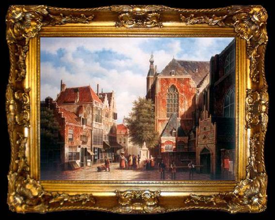 framed  unknow artist European city landscape, street landsacpe, construction, frontstore, building and architecture. 144, ta009-2